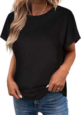LilyCoco Women's Tie Dye Short Sleeve Shirt Criss Cross Back Tops Casual Loose Tee in Saudi Arabia