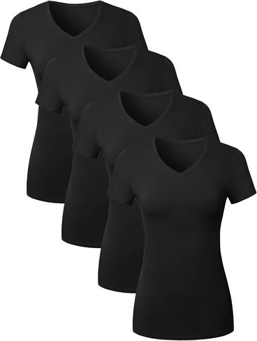 القطن الخامس القمصان t للنساء الأكمام قصيرة tshirt tees basic vneck tshirts tops tops undershirt multers in Kuwait