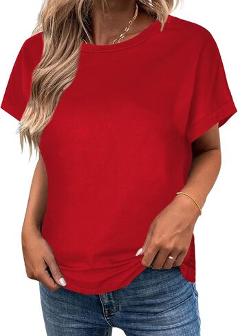 LilyCoco Women's Tie Dye Short Sleeve Shirt Criss Cross Back Tops Casual Loose Tee in Saudi Arabia