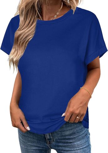 LilyCoco Women's Tie Dye Short Sleeve Shirt Criss Cross Back Tops Casual Loose Tee in Kuwait