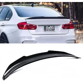 Rear Spoiler Compatible with 2006-2011 BMW E90 3 Series & 2008-2012 M3 Sedan, Glossy Black PSM Style Trunk Exterior High Kick Tail Deck Lid Wing Lip Splitter