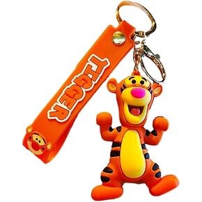 Tigger Cartoon 3D Character Figure Silicone Charm Keychain