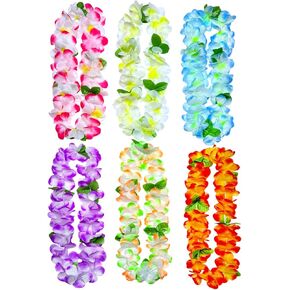 6 تهم هاواي LEIS لإمدادات الحفلات Luau ، وزينة Lei الزهرة الاستوائية ، و Leis الاصطناعية المتميزة لحفل الزفاف ، والتخرج ، والشرف على الشاطئ وحفلات عيد الميلاد