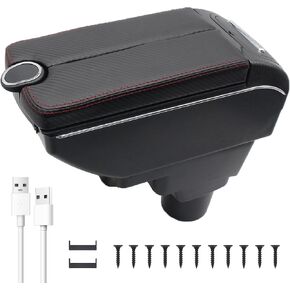 Car Armrest Storage Box for Chevrolet Chevy Trax 2016-2020 Automotive Accessories Carbon Fiber Leather Car Center Console Organizer Box