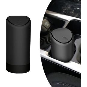 Pack of 1 Car Trash Can, 6.29In x 2.55In Silicone Debris Storage Box, Press-Type Trash Box Replacements, Universal for Most Cars, Trucks and Vans (Black #2)