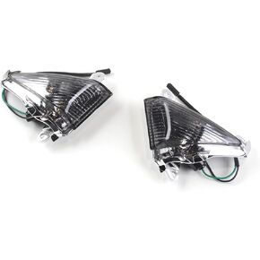 Smoke Front Turn signal Lens Cover Compatible with Kawasaki Ninja ZX6R ZX636 2005-2006, Ninja ZX10R 2006-2007, Ninja 650R 2006-2008, Ninja ZX14R 2006-2010, Concours 14 GTR1400 2008-2010