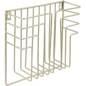 MyGift Modern Art Deco Style Brass Tone Metal Wire Floating Magazine Rack and File Folder Holder, Wall Mounted Home or Office Storage for Documents or Mail