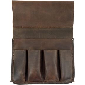 Hide & Drink, Remote Control and Magazine Holder, Sofa Armrest Organizer Pouch, Couch Potato Essentials, Armchair Caddy, Full Grain Leather, Handmade, Bourbon Brown