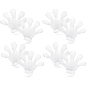 Geyoga White Jumbo Cartoon Hands White Fingers Jumbo Cartoon Hands Halloween Costume Gloves Accessory for Role Playing Party