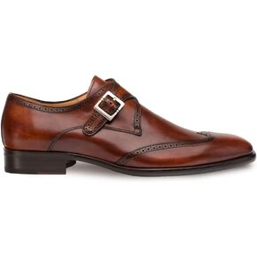 Mezlan Forest Mens Luxury Wing Tip Oxfords - Exquisite Hand-Burnished Calfskin with Perforated Accents - Handcrafted in Spain - Medium Width (Cognac, 12)