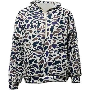 Camo Hoodie Y2K Quarter Zip Pulver Sweater Women Waterged Hightize Hoodie Colorful Patchwork Cown Print Hoodies