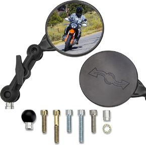 Doubletake Dualsport Mirror Kit 2.0 ، Universal Fit قابلة للطي للدراجات النارية ، مضمونة مدى الحياة.