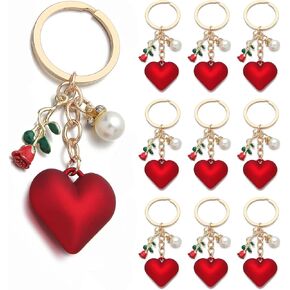 Phaeton 10pcs Heart Rose Flower -keychain الأزواج هدية سلسلة مفتاح سلسلة حقيبة ظهر حقيبة تحمل سيارة شنق