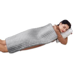 [3 Year Warranty] Portable Electric Heating Pad, Ultra Soft Flannel Heating Blanket, 6 Temperature Settings, Auto Shut-Off, Heating Therapy for Back Neck Abdomen and Shoulders, 33"x17" Grey