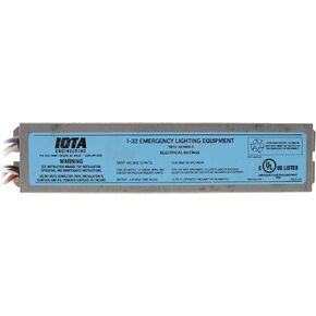 Iota I-32 - Reduced Profile Emergency Backup Battery - 90 min. - Operates Most 2 ft. - 4 ft. Single, Bi-Pin, T8 Through T12 and 28W T5 Lamps - 120/277 Volt
