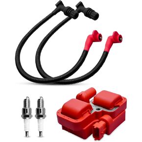 ملف الاشتعال وقابس الشرارة مع غطاء سلكي مناسب لـ Polaris Ranger Crew 800 RZR 4 S 800 2011-2017 ، استبدل 4012889 3021671 4010425 4012888 4013078