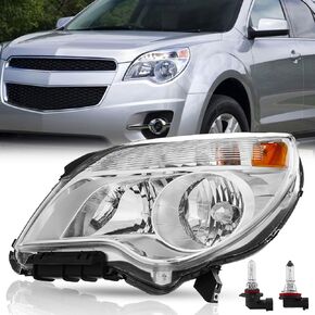 TODO Headlight Assembly متوافق مع مصباح Chevy Equinox Headlamp 2010 2011 2012 2013 2014 2015 W/لمبات يسار+الركاب الأيمن