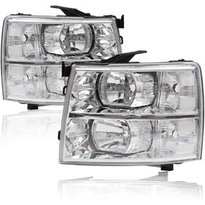 PIT66 LED Headlight Assembly, Compatible with 2003-2006 Chevy Silverado 1500 2500 3500 HD Model/Fit 03-06 Avalanche 1500 2500 (Fit No Cladding only) Smoke Lens Black Housing