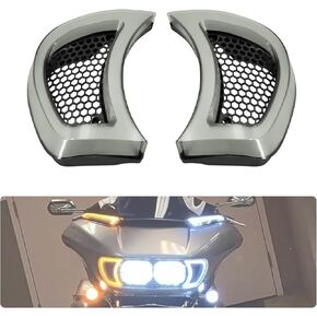 مُصابيح مؤشر LED المصباح الأمامي للدراجات النارية مع إشارة الجانبية مع إشارة الدوران وتناسب الضوء على Harley Road Glide Fltrx Fltrxs CVO Ultra 2015-2023 Smoke