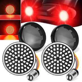 1 زوج من أشكال الدوران لاعب دراجة نارية ، خلف 2 "Bullet Blinker LED Lights 1157 مع مجموعة العدسات المدخنة المتوافقة مع Harley Davidson Street Glide Sportster Iron 883 Dyna Low Rider