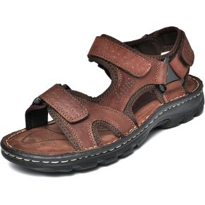 Arkbird Men's Leather Sandals Open Toe Athletic Fisherman Sandal Summer Beach Sport Hiking Shoes for Men