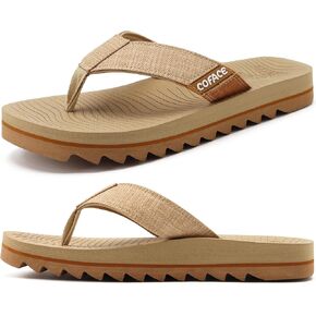 COFACE Flip Flops for Men with Arch Support Mens Sport Beach Thong-Sandals Outdoor 2025 Summer Leather Sandal for Man in Kuwait