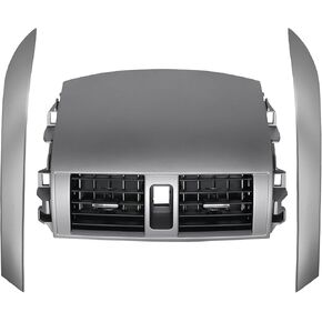 Center A/C Dash Air Vent Trim Cover Outlet Grille Panel & Upper Dashboard Cover Strips Trim Left+Right Pair Fit for 2008-2013 Corolla Replaces# 55663-02060 55436-02330 55435-02370