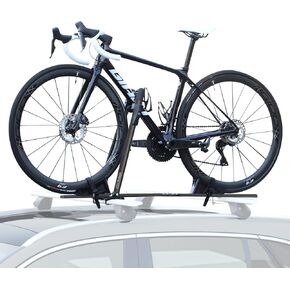 Bike Roof Rack Mount Lightweight Aluminum Bicycle Carrier with Secure Locking Foldable Upright Rooftop Bike Rack 1 Bike Carrier for Car SUV Black