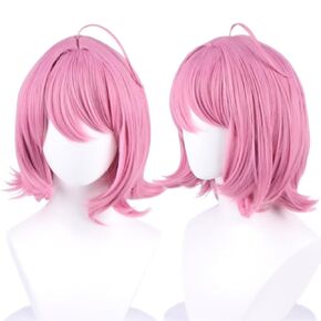 البني المحمر مومو ayase الباروكات متوسط ​​الطول بوب اليومية الحزب استخدم شعر مستعار مع الانفجارات