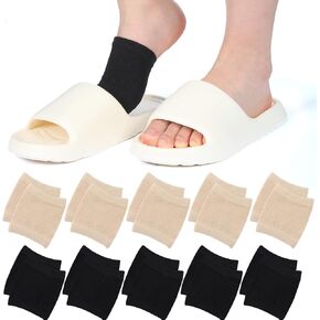10 Pairs Women's Slide Sandle Sock Open Toe Slide Liner Slipper Shoe Foot Protector No Show Toeless Half Socks