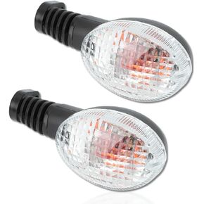 Akozon دراجة نارية الإشارة ضوء إشارة ، 2pcs مصباح يناسب كاواساكي بارا نينجا 250 EX250 2008-2012 KLX 250SF 2009-2011 تعديل الدراجات النارية (بالأبيض والأسود)