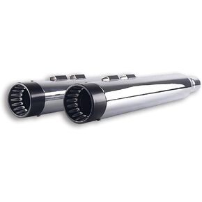 Sharkroad 4.5 "Chrome Slip on Mufflers for Harley 2017-Up Touring Road King ، Steet Glide Baggers ، Triple Steps Muffler ، 18CB