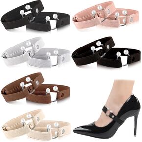 6 Pairs High Heel Straps Elastic High Heel Shoe Straps Detachable Shoe Straps for Holding Loose High Heels Slippers Sandals(Mixed Colors)
