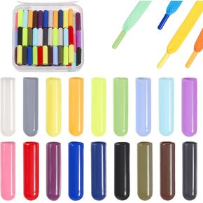 72Pcs 18 Colors Shoelace Tips Aglets for Shoelaces Plastic Shoelace Head Cord End Cap Replacements Aglet Tips for Sneaker Canvas Hoodies Beach Pants