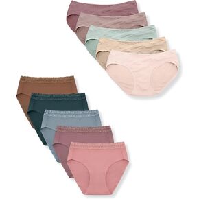 Kindred Bravely Postpartum Panty Underwear & Under the Bump Bikini Panty Underwear Bundle, 10 Pairs (Assorted, 1X)