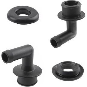 2 PCS PCV Valve Replacement Kit, PCV Exhaust Valve Elbow Gasket Set, OEM# 53013360AA 53030497 02946079 2946079, Compatible with Jeep Models (Black)