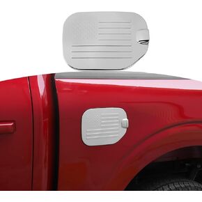 for F150 Gas Cap Cover Fuel Tank Door Trim for Ford F150 2021 up Black Carbon Fiber Grain Exterior Accessories 1pcs