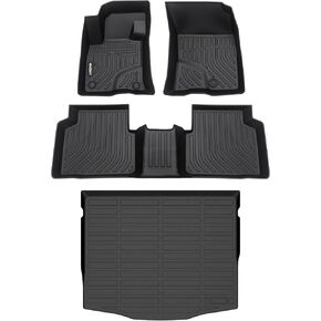 GINOWY- Floor Mats & Cargo Liner Set for Ford Escape 2013-2019丨TPE All Weather Car Floor Mats for Ford Escape | Custom Fit Rubber Liners Escape Accessories Trunk Mat Trunk Liner Cargo Mat