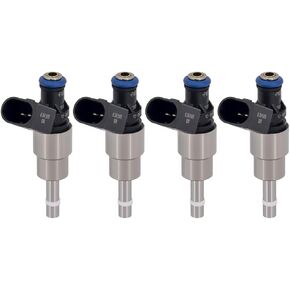 0261500020 Fuel Injector for Audi A3, A4, TT, Quattro 2.0L I4 Turbo 2005-2009; Metal, Electromechanical, Threaded Inlet, 5 Ports, 0.028 Inch Outlet