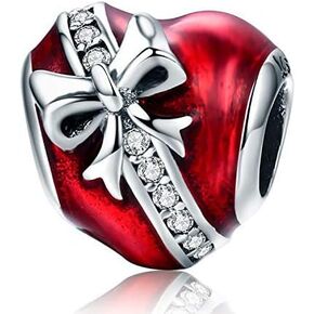 925 Sterling Silver Charm Fit for Pandora Charms Bracelets Bowknot Love Heart Charm Birthday Gifts for Women