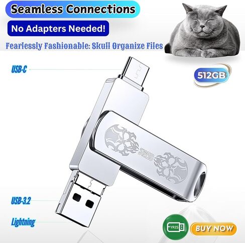 256GB 3in1 iPhone Flash Drive, USB Photo Stick Transfer Video Files Ease in Among iPad Tablet Android Phone PC Mac TVbox Fast Secure, Realupta A Reliable External Storage,MFi Certified Tattoo(Thorns) in Saudi Arabia