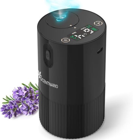 Waterless Diffuser for Essential Oil - Aromatherapy Diffuser for Home with Battery Indicator, Portable Scent Air Machine 1/2/3&Continuous Mist,Timer Function,500Sq.Ft Scent Coverage in Saudi Arabia