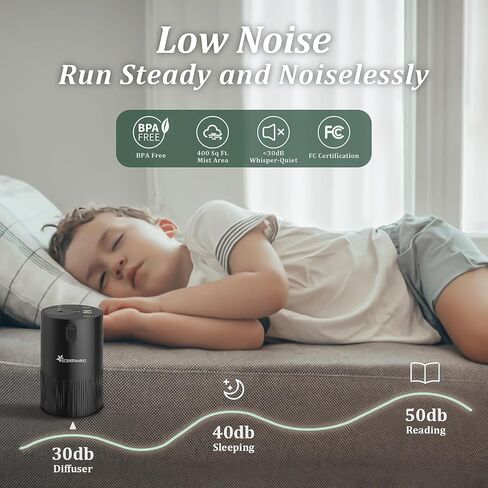 Waterless Diffuser for Essential Oil - Aromatherapy Diffuser for Home with Battery Indicator, Portable Scent Air Machine 1/2/3&Continuous Mist,Timer Function,500Sq.Ft Scent Coverage in Saudi Arabia