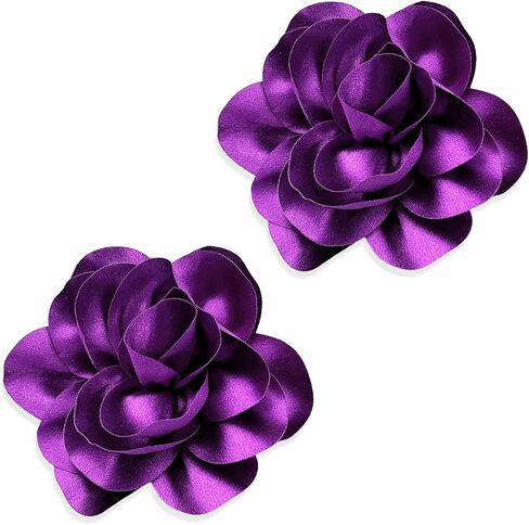 2Pack 6inch Extra Large Satin Brooches Lapel Pins Dainty Elegant Fabric Camellia Rose Flower Brooch Pin for Women Wedding Part Dance Clothes Accessories Jewelry in Saudi Arabia