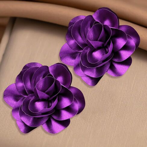 2Pack 6inch Extra Large Satin Brooches Lapel Pins Dainty Elegant Fabric Camellia Rose Flower Brooch Pin for Women Wedding Part Dance Clothes Accessories Jewelry in Saudi Arabia