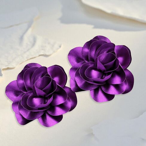 2Pack 6inch Extra Large Satin Brooches Lapel Pins Dainty Elegant Fabric Camellia Rose Flower Brooch Pin for Women Wedding Part Dance Clothes Accessories Jewelry in Saudi Arabia