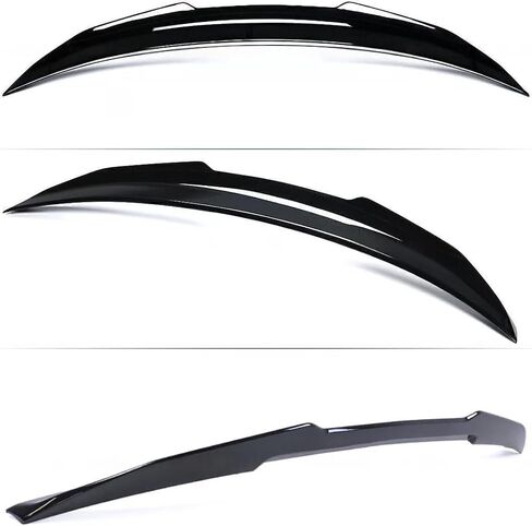 Rear Spoiler Compatible with 2006-2011 BMW E90 3 Series & 2008-2012 M3 Sedan, Glossy Black PSM Style Trunk Exterior High Kick Tail Deck Lid Wing Lip Splitter in Saudi Arabia