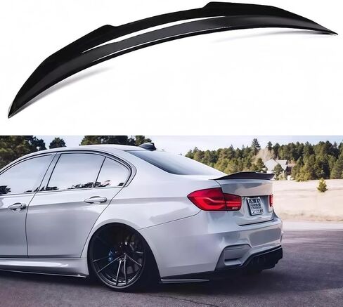 Rear Spoiler Compatible with 2006-2011 BMW E90 3 Series & 2008-2012 M3 Sedan, Glossy Black PSM Style Trunk Exterior High Kick Tail Deck Lid Wing Lip Splitter in Saudi Arabia
