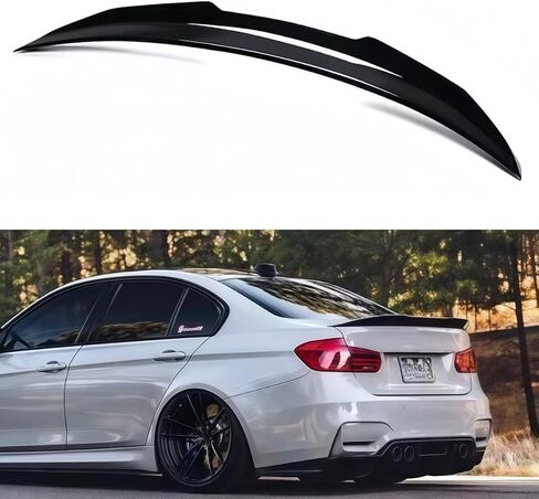 Rear Spoiler Compatible with 2006-2011 BMW E90 3 Series & 2008-2012 M3 Sedan, Glossy Black PSM Style Trunk Exterior High Kick Tail Deck Lid Wing Lip Splitter in Saudi Arabia