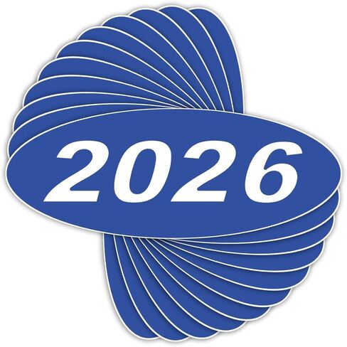 ملصقات نافذة Versa Tag 2023 بيضاوية الشكل لنوافذ تاجر السيارات مصنوعة بفخر في الولايات المتحدة الأمريكية، ملصقات Versa البيضاوية للزجاج الأمامي لعام 2023 باللون الأصفر والأحمر تأتي من اثني عشر (12) في العبوة in Kuwait